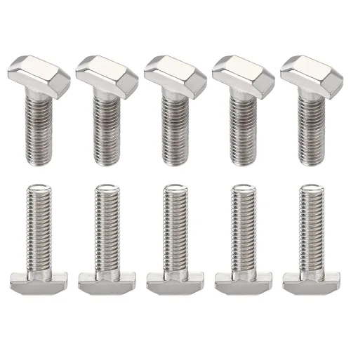 Miniatura 8 de DTGN Tornillo deslizante M5x12mm (DXL) con ranura en T – 8 unidades – Bueno para la industria de la construcción – Tornillos en forma de T de acero
