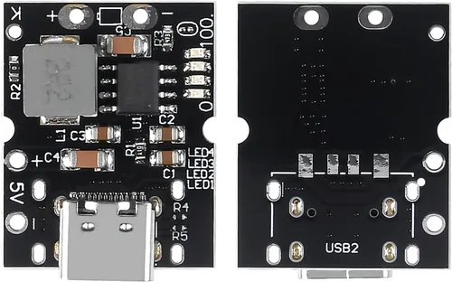 Miniatura 2 de 12 unidades tipo C USB 5V 2A Step-Up módulo de alimentación convertidor de aumento de batería de litio placa de protección de carga con indicador