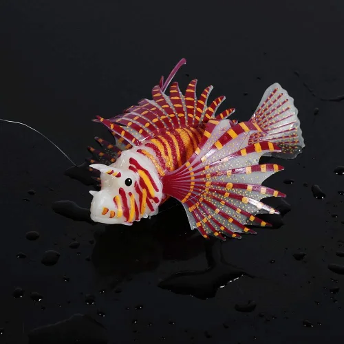 Miniatura 3 de HEEPDD Pez artificial brillante, pez león artificial brillante, peces falsos luminosos, peces de acuario, adorno de paisaje, decoración de animales