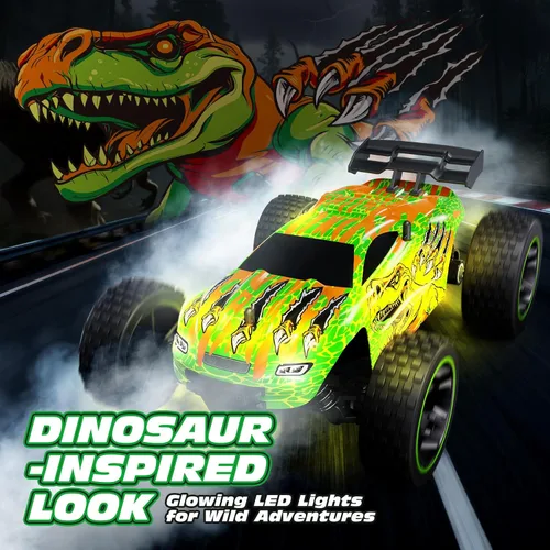 Miniatura 3 de Tecnock Coches RC para Niños, Coche RC 1:18 a Escala 2WD con Carga Fácil USB-C, Coche de Control Remoto 2.4GHz con Luces LED y 50 Minutos de Tiempo