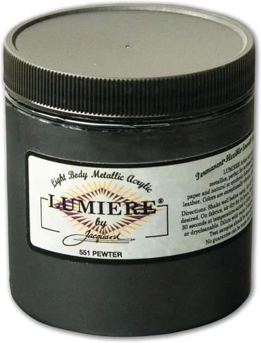Miniatura 24 de Jacquard Lumiere Pintura para Tela de 2.25oz Turquesa Nacarado - Pintura Metálica para Tela, Cuero, Lienzo, Papel y Madera - Pintura Acrílica