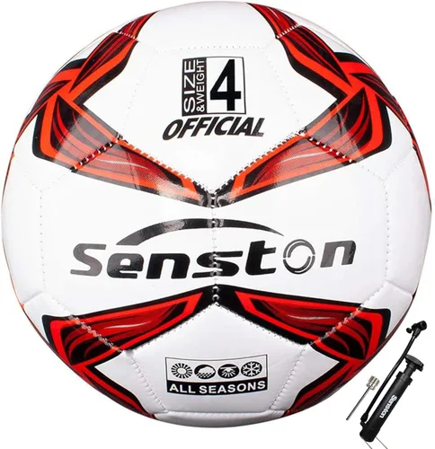Miniatura 14 de Senston Balón de fútbol talla 3 y talla 4 y talla 5 para niños y adultos, balón de fútbol oficial para partidos y entrenamiento con bomba Negro