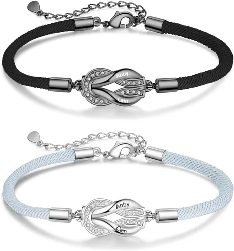 Miniatura 10 de Pulseras de infinito personalizadas para mujeres, hombres y parejas, pulseras a juego con nombre personalizado para parejas, para novio, novia