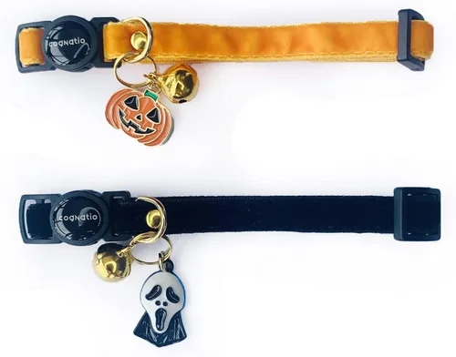 Miniatura 14 de Collares de gato Cognatio de liberación rápida con seguridad, doble terciopelo con campana, disponibles en varios colores, perfectos para tu gatito