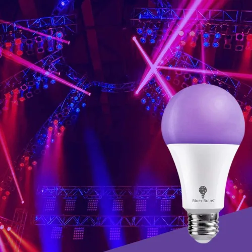 Miniatura 5 de Bluex Bombillas 6 Pack A21 LED Luz Negra, 16 W (equivalente a 120 W) E26 Luz Negra Nivel 385-400nm, Pintura Corporal, Luz LED de Fiesta que Brilla