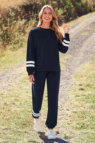 Miniatura 136 de Prettygarden - Conjunto de pijama de dos piezas para mujer, diseño de teñido anudado, sudadera informal de manga larga con pantalones largos, ropa