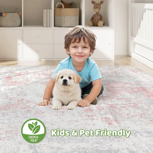 Miniatura 72 de Alfombra de pasillo lavable para cocina: 3 x 10 pies, antideslizante, abstracto, suave, moderno, resistente a las manchas, para interiores, piso