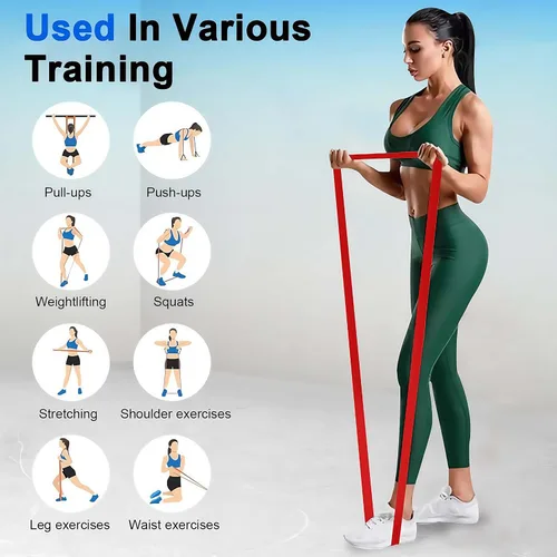 Miniatura 6 de Juego de Bandas de Resistencia Pull Up para Entrenamiento, 8 PC Bandas de Ejercicio Largas y Bandas de Tela para Glúteos para Entrenamiento