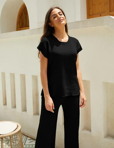 Miniatura 4 de Conjuntos de 2 piezas para mujer, conjuntos de suéter, chaleco de punto, pantalones de cintura elástica