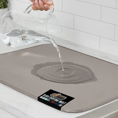 Miniatura 16 de GORILLA GRIP Tapete de microfibra ultra absorbente de agua, malla gruesa de secado rápido, almohadilla antideslizante para platos de fregadero