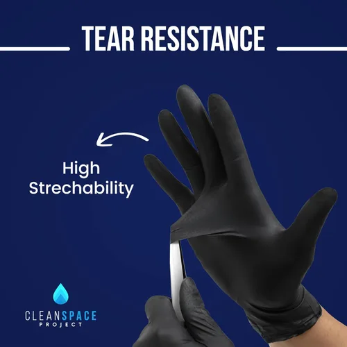 Miniatura 2 de CLEAN SPACE PROJECT CSP Black Nitrile Food Safe Gloves - Heavy Duty 5.5 Mil, Disposable cleaning Nitrile gloves - Latex Free Powder Free