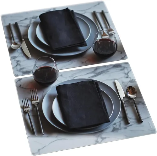 Miniatura 23 de Modern-Twist Mantel individual rectangular de silicona de 14 x 16 pulgadas, 100% silicona de grado alimenticio, estampado Asawa en niveles, paquete