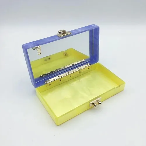Miniatura 3 de CZDYUF - Bolso de noche de acrílico con cadena mixta de perlas, bolso de mano para boda, fiesta