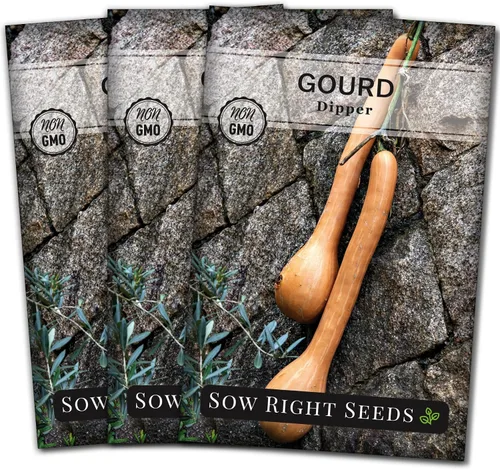 Miniatura 8 de Sow Right Seeds - Semillas de calabaza Dipper para plantar - Paquete de reliquia sin OMG con instrucciones para plantar y cultivar un huerto