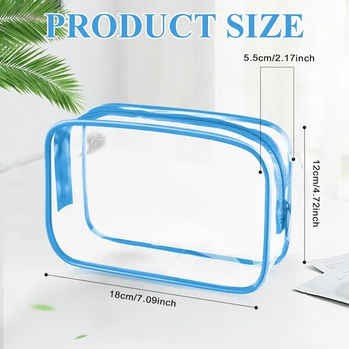 Miniatura 2 de Saintrygo Paquete de 18 bolsas de maquillaje transparentes de 7 x 5 de PVC, bolsas de plástico con cremallera, artículos de tocador portátiles