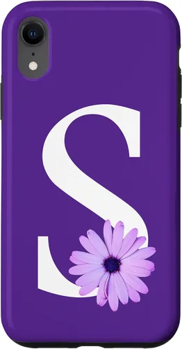 Miniatura 8 de Funda para iPhone 15 Purple Daisy Flower Monogram Letter S para mujer