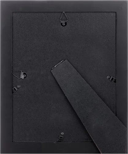 Miniatura 4 de Gallery Solutions - Marco de fotos negro plano de 8 x 10 pulgadas - Soporte de mesa o pared - Para fotos de 5 x 7 pulgadas con doble paspartú blanco