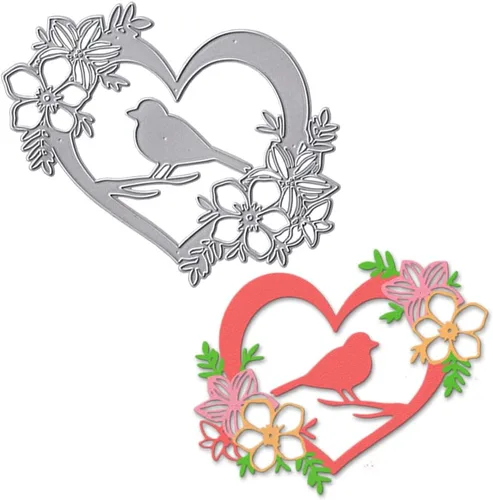 Miniatura 6 de Hying Troqueles de corte de rosas para el día de San Valentín para hacer tarjetas y decoraciones de álbumes de fotos, marco de corazón, troquelados