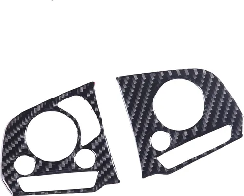 Miniatura 8 de Cubierta de botón interior de volante de automóvil de fibra de carbono real suave 3D, kit de decoración compatible con Honda Pilot 2019-2022, Negro