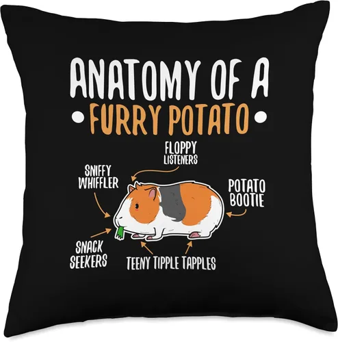 Miniatura 5 de Funny guinea pig furry potato real anatomy Anatomy of A Furry Potato - Almohada de patata, 16 x 16 pulgadas, multicolor