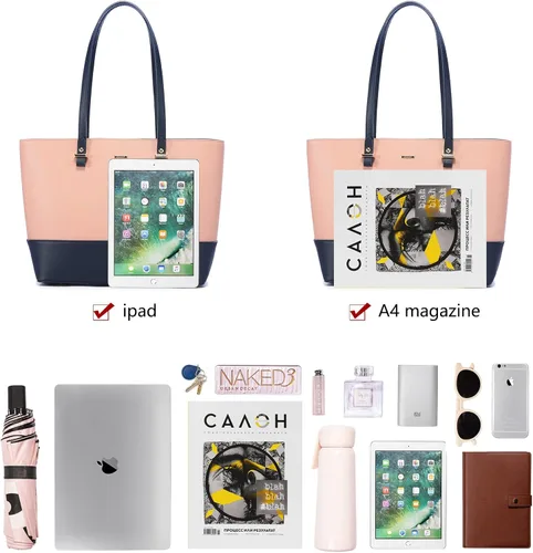 Miniatura 4 de Juego de 3 bolsas de mano para mujeres bolsa tipo tote para llevar colgada del hombro, bolso satchel y bolso hobo