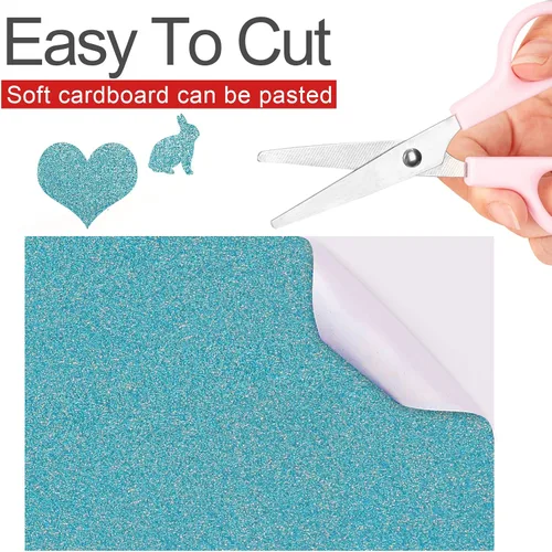 Miniatura 4 de Papel de cartulina con purpurina, 20 hojas de cartulina con purpurina adhesiva, paquete de papel A4, autoadhesivo, 8.2 x 11.6 pulgadas, papel
