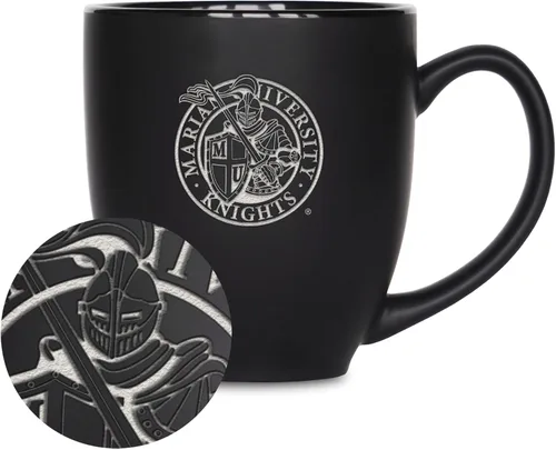 Miniatura 393 de Rico Industries - Taza de cerámica mate negra con grabado láser estándar de 15oz para NCAA (escuelas T & U) - Para bebidas calientes o frías