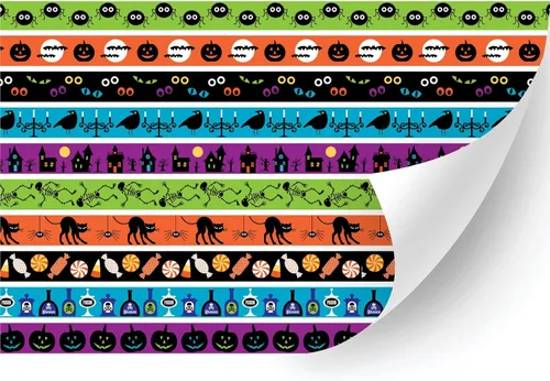 Miniatura 36 de HTV4U Vinilo de transferencia de calor con estampado de Halloween (zigzag de Halloween, 18.5 pulgadas x 3 yardas), papel de transferencia de prensa