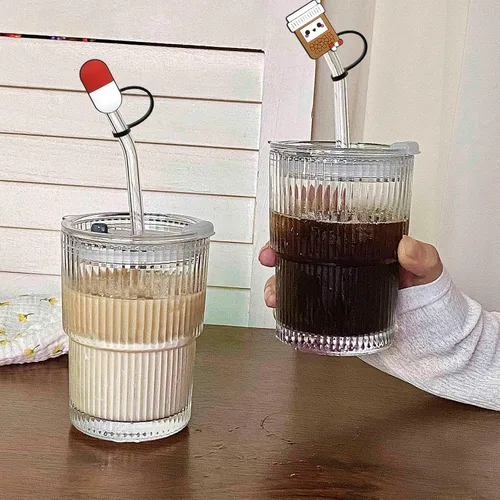 Miniatura 4 de 6 fundas de silicona para pajilla, fundas reutilizables para pajillas, puntas de popote a prueba de salpicaduras, cubierta de popote de temática