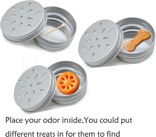 Miniatura 4 de CHENGXINWENHUA Paquete de 6 latas de trabajo para perros, caja de entrenamiento con aroma de perro, contenedores de trabajo para nariz de perro