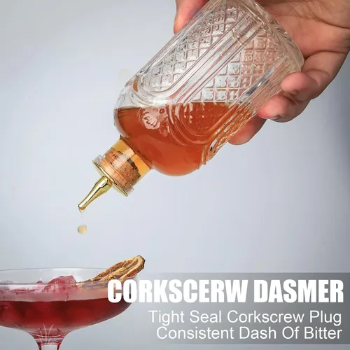 Miniatura 5 de SuproBarware Botella amargo para cócteles – Botellas de vidrio Dasher con tapas de tablero, ideal para camarero, bar en casa