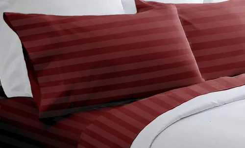 Blue Ridge Home Fashions Juego de sábanas de 300 hilos 100% algodón a rayas de 3 piezas, suave al tacto, hipoalergénica, ajuste hasta 16 pulgadas,