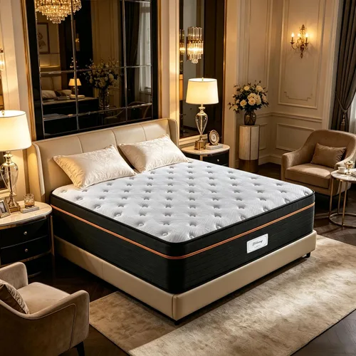 Miniatura 45 de Colchón tamaño individual de 10 pulgadas en una caja, espuma viscoelástica híbrida y resortes embolsados, 7 zonas para dormir de espalda y de lado