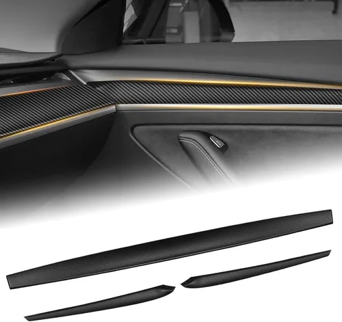 Miniatura 10 de Cubierta de salpicadero y panel de moldura de puerta delantera compatible con Tesla Modelo Y (2019-2023) Modelo 3 (2021-2023), cubierta
