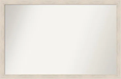 Miniatura 139 de Amanti Art Espejo de baño blanco para sobre el fregadero, 30 x 35 pulgadas, espejo de tocador rectangular estrecho de Eva de oro blanco, marco