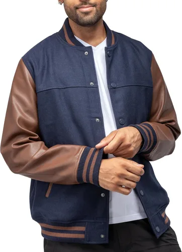 Miniatura 10 de X RAY Chaqueta Varsity para hombre, chaquetas casuales de béisbol Letterman para hombre Negro/Negro - 83006