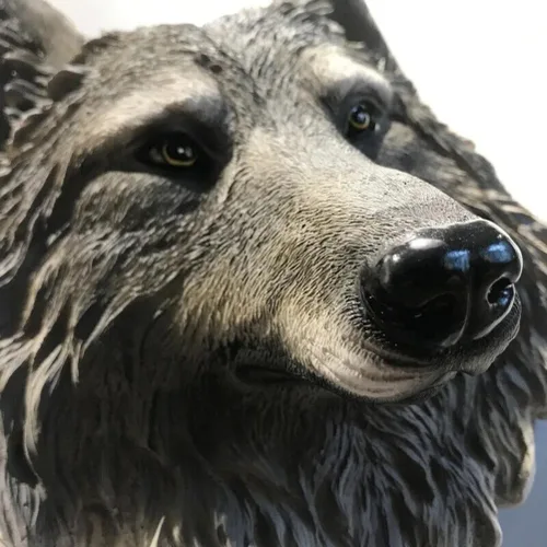 Miniatura 9 de Estatuas de resina para colgar en la pared con cabeza de animal, estatuas de bar, cafetería, escultura, decoración (leopardo negro)
