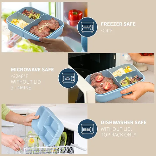 Miniatura 6 de MISS BIG® Fiambrera estilo bento,Fiambrera estilo bento para niños,Fiambrera para niños,Fiambrera para niños a prueba de fugas,Contenedores