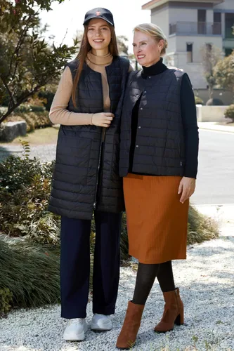 Miniatura 4 de PACIBE Chaleco largo acolchado para mujer, ligero, sin mangas, con bolsillos