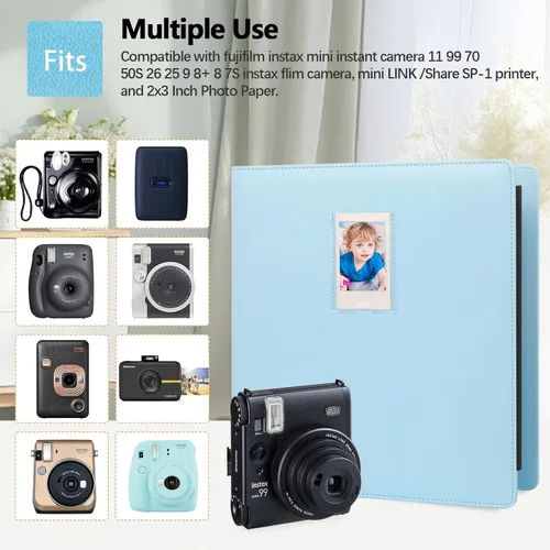 Miniatura 3 de Álbum de fotos de 640 bolsillos para cámara Fujifilm Instax Mini, álbum de fotos de 2 x 3 pulgadas para fotos Polaroid de 2 x 3 pulgadas, libro