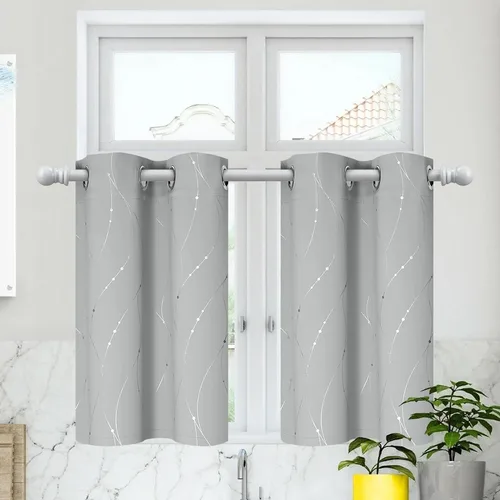 Miniatura 50 de BUHUA - Paneles de cortinas opacas para sala de estar, cortinas grises con aislamiento térmico, cortinas de ventana para dormitorio - 72 pulgadas