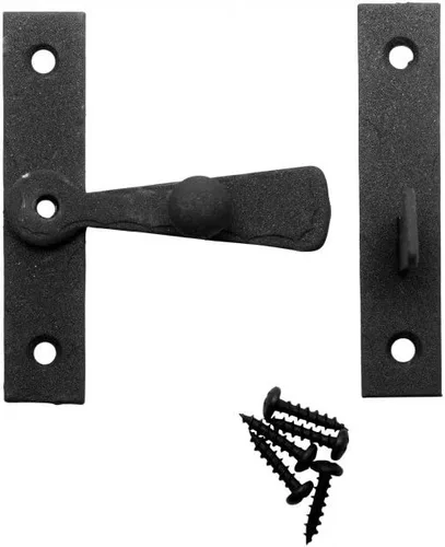 Miniatura 21 de Renovators Supply Manufacturing Acabado negro de la capa del polvo del pestillo de la puerta del pulgar de Norfolk del hierro forjado