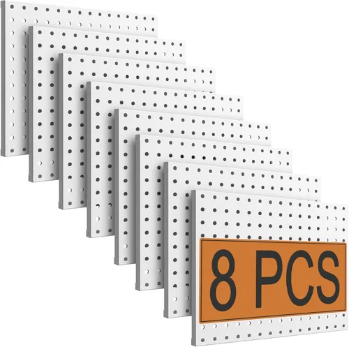 Miniatura 9 de PBHEPJ 4 paneles de metal para tablero de clavijas, tableros de clavijas resistentes para almacenamiento de herramientas de garaje y jardín, incluye