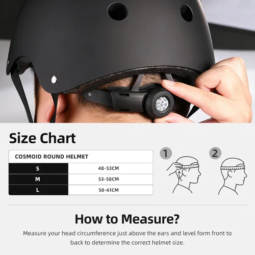 Miniatura 5 de Casco para bicicleta, scooter, patinaje en línea, patinaje en línea, ajustable y multideportivo para casco de patinaje, 3 tamaños para adultos
