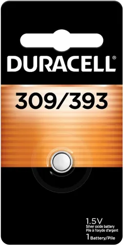 Duracell Batería de botón de óxido de plata 309/393, paquete de 1, batería 309/393 de 1.5 voltios, larga duración para relojes, dispositivos