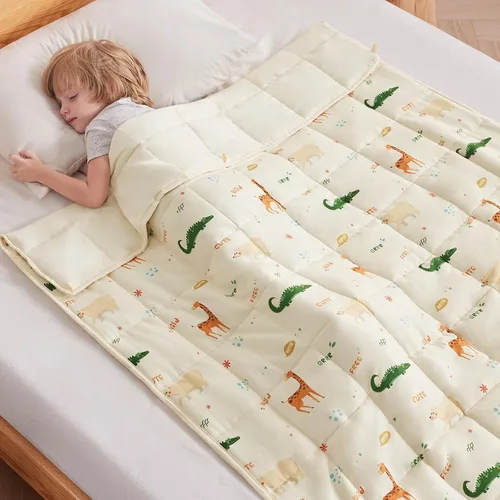 Miniatura 32 de anfie - Manta con peso para niños (40 x 60 pulgadas, 7 lb), manta refrescante para dormir, tamaño de manta ligera, transpirable, con cuentas de Gris