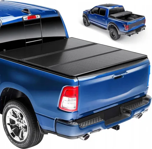 Cubierta rígida de tres pliegues para caja de camioneta Ford F-150 2015-2025, F-150 Lightning 2022-2025, caja de 5.6 pies y 67.2 pulgadas
