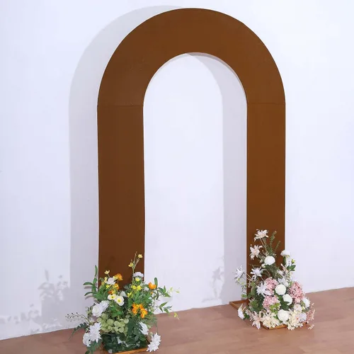 Miniatura 20 de Efavormart - Funda de arco abierto de elastano beige de 7 pies, doble cara, ajuste cómodo, en forma de U, para bodas escandalosas y decoración