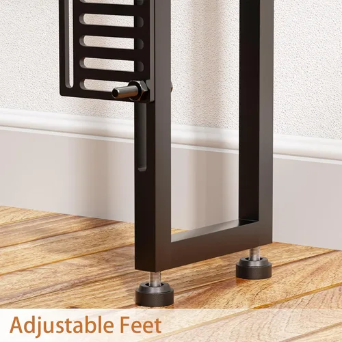 Miniatura 7 de LAKEMID Cabecera tamaño Queen, cabeceros con luz LED, salidas y puertos USB, cabecera con estante de almacenamiento, cabecera resistente y estable