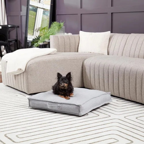 Miniatura 3 de Happy Hounds Milo - Cama cuadrada copetuda para perro, cemento, pequeña (24 x 24 pulgadas), 24.0 pulgadas de largo x 24.0 pulgadas de ancho x 5.0